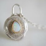 sterling silver and gold opal pendant